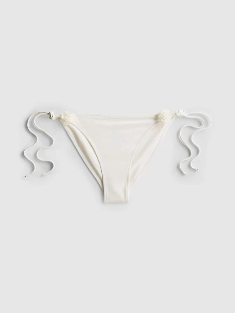 3D Floral Tie Side Bikini Bottoms