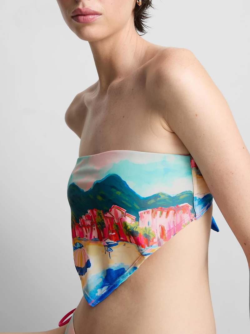 Scenic Print Bandana Bikini Top