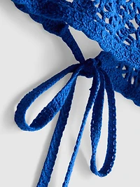 Cropped Crochet Halter-Neck Top