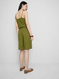 Relaxed Textured Bermuda Shorts