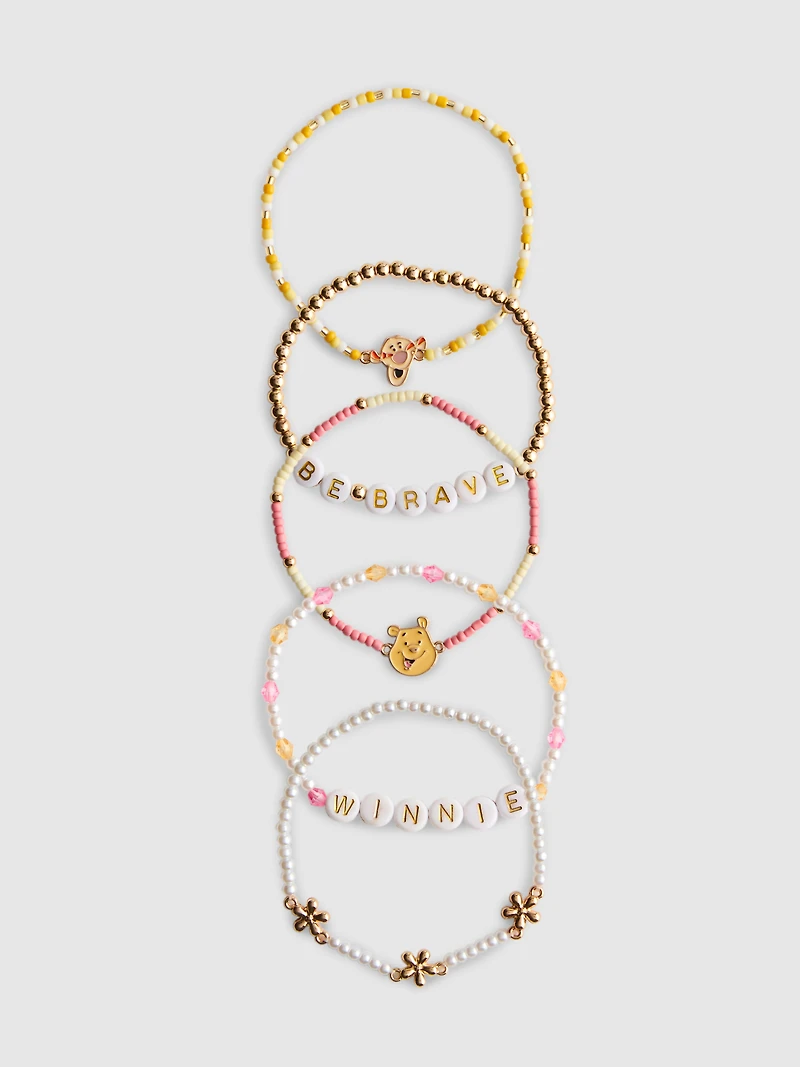 5pk Disney’s Winnie the Pooh Beaded Charm Bracelets