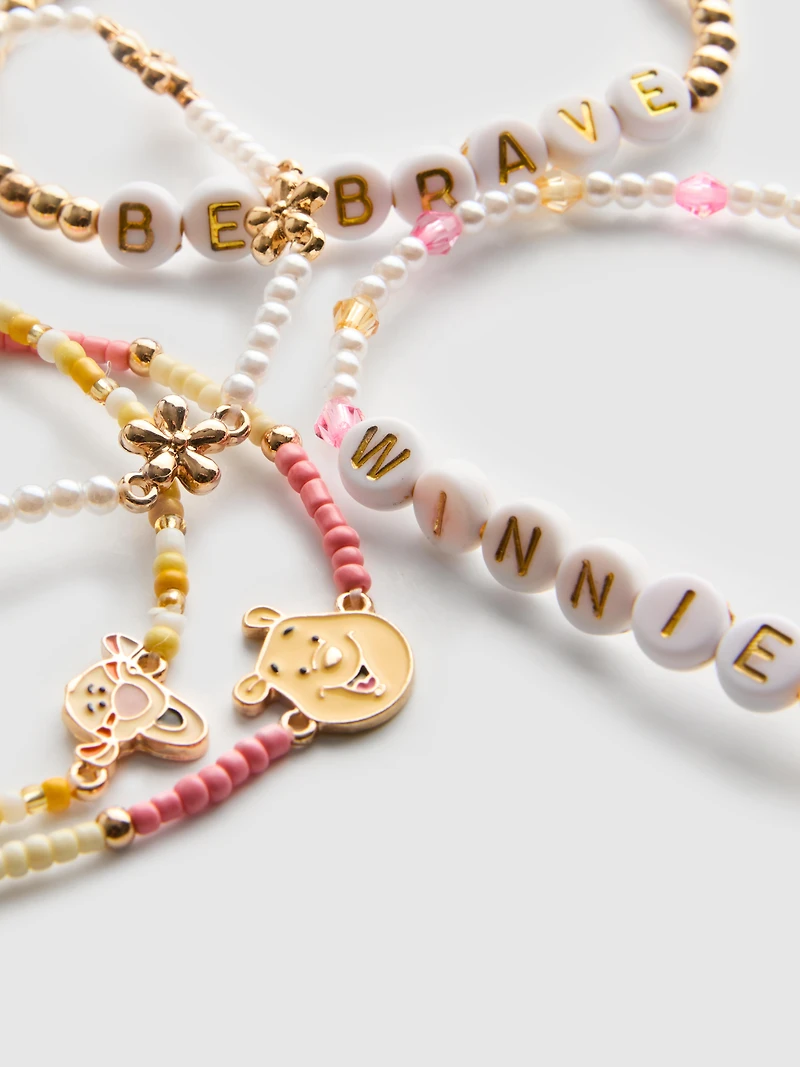 5pk Disney’s Winnie the Pooh Beaded Charm Bracelets
