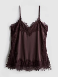Paula Echevarría Satin Lace-Trim Cami Top