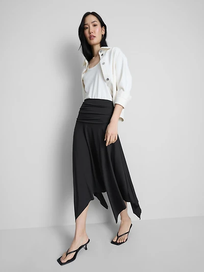 Hanky Hem Midi Skirt