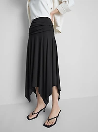 Hanky Hem Midi Skirt