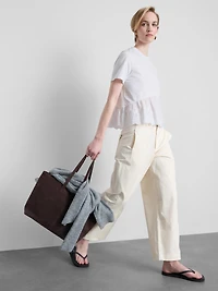 Cotton Broderie Hem Tee