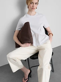 Cotton Broderie Hem Tee