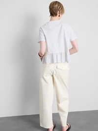 Cotton Broderie Hem Tee