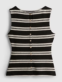 Paula Echevarría Knitted Stripe Button Down Top