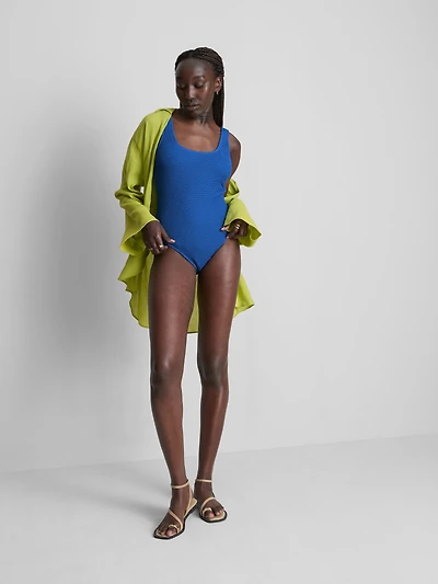 Crinkle Scoop Back Swimsuit
