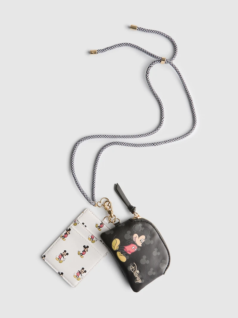 Disney's Mickey Mouse Faux Leather Lanyard Wallet