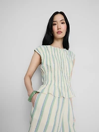 Cotton Shirred Tank Top