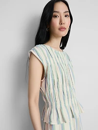 Cotton Shirred Tank Top