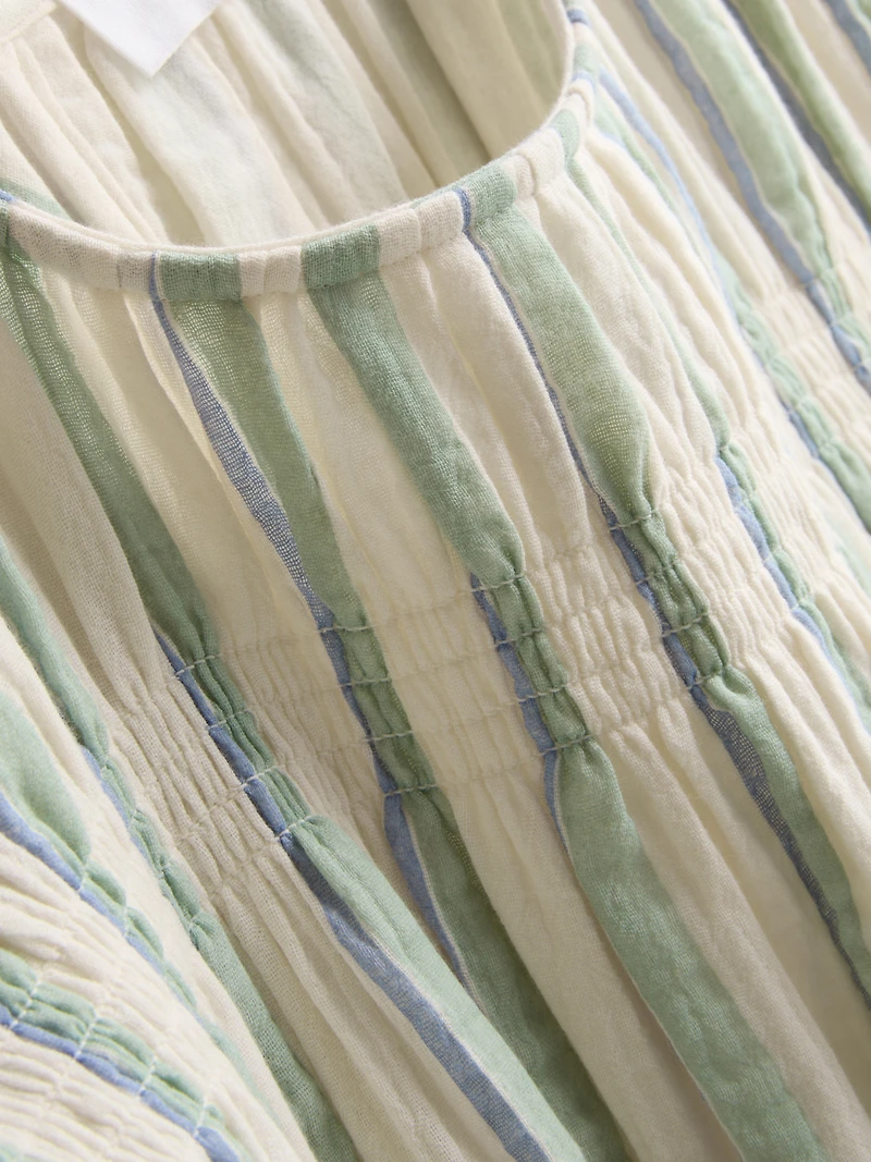 Cotton Shirred Tank Top