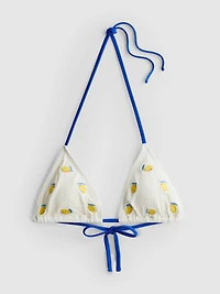 Textured Lemon Triangle Bikini Top