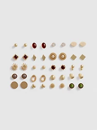 20-Pack Mixed Stud Earrings