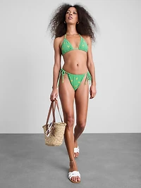 Gingham Banana Triangle Bikini Top