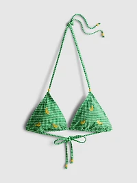 Gingham Banana Triangle Bikini Top
