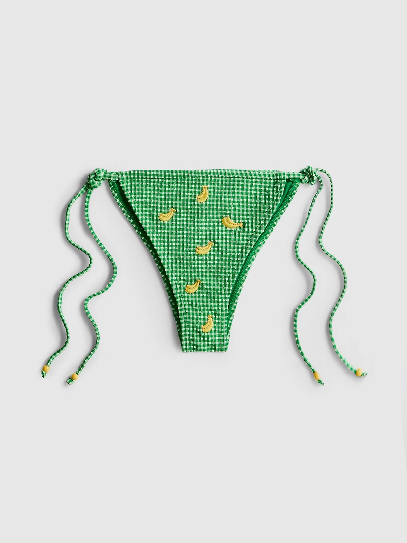 Gingham Banana Side-Tie Bikini Bottoms