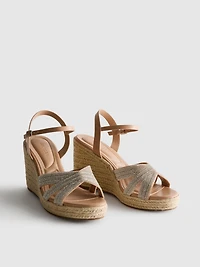 Embellished Espadrille Wedges