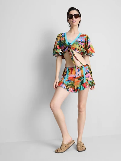 Tropical Printed Frill Shorts
