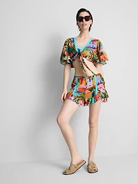 Tropical Printed Frill Shorts