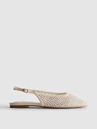 Slingback Rhinestone Ballerina Flats