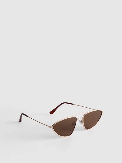 Aviator-Style Metal Frame Sunglasses