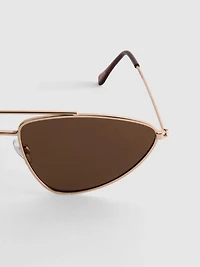 Aviator-Style Metal Frame Sunglasses