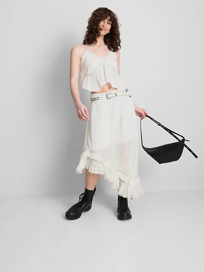 The Primark Scene | Asymmetrical Broderie Maxi Skirt