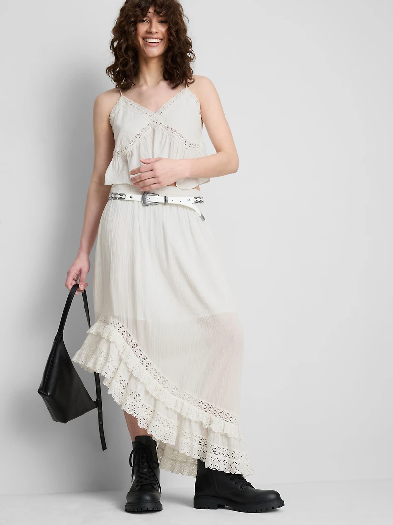 The Primark Scene | Asymmetrical Broderie Maxi Skirt