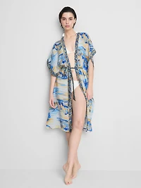 Printed Midi Wrap Beach Cover-Up