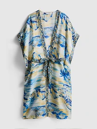 Printed Midi Wrap Beach Cover-Up