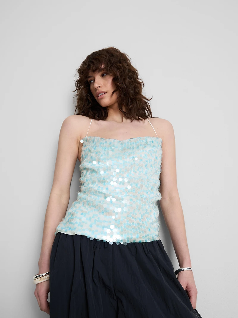 The Primark Scene | Strappy Sequin Cowl-Neck Top