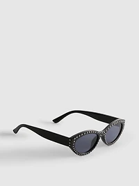Studded Oval Cat-Eye Sunglasses