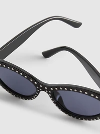 Studded Oval Cat-Eye Sunglasses