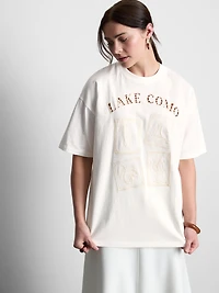 Oversized Embroidered Lake Como Tee