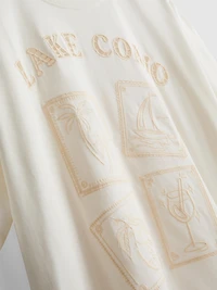 Oversized Embroidered Lake Como Tee
