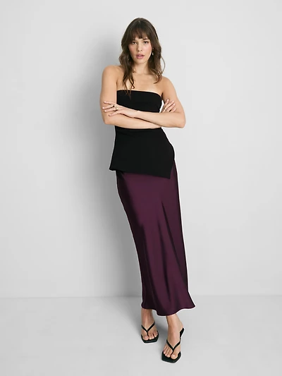 Cotton-Rich Asymmetrical Bandeau Top