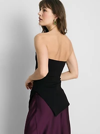 Cotton-Rich Asymmetrical Bandeau Top