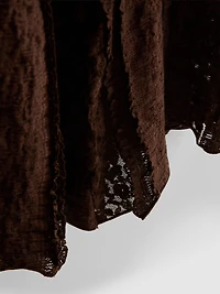 Cotton Blend Lace Maxi Skirt