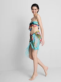 Tropical Printed Fringe Sarong