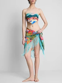 Tropical Printed Fringe Sarong