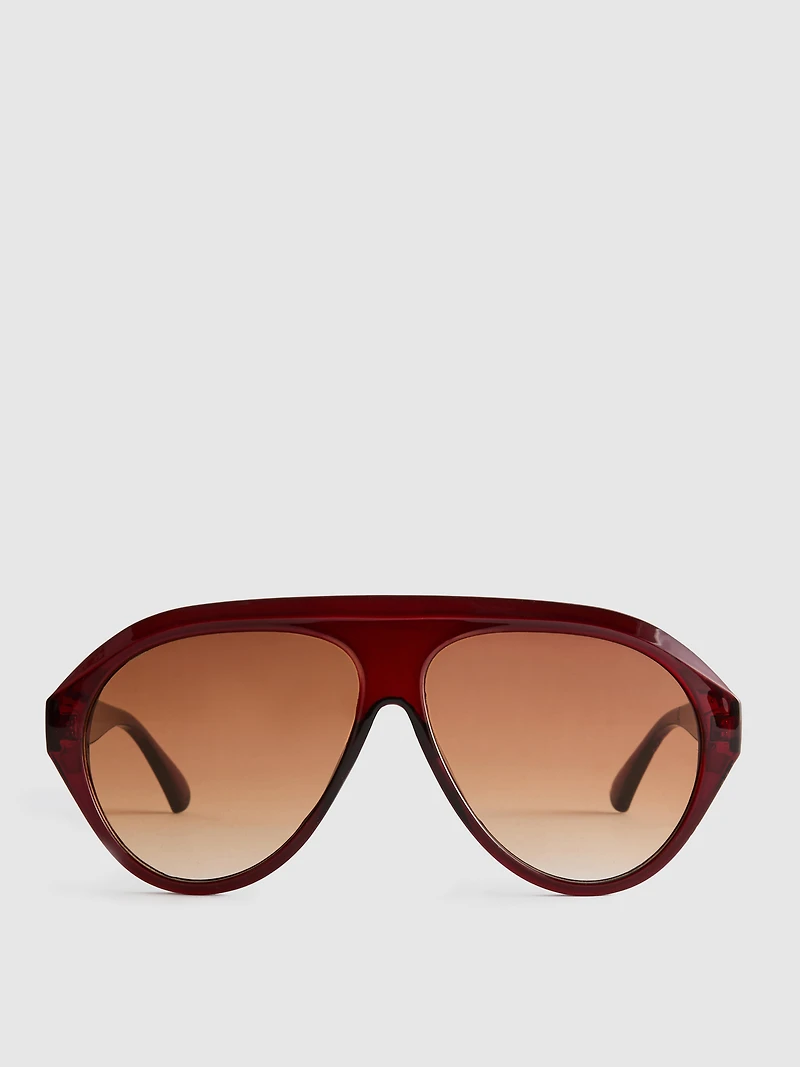 Chunky Aviator-Style Sunglasses
