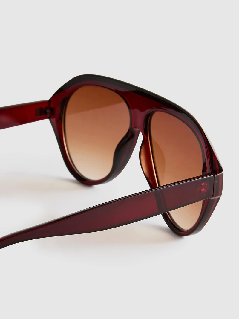 Chunky Aviator-Style Sunglasses