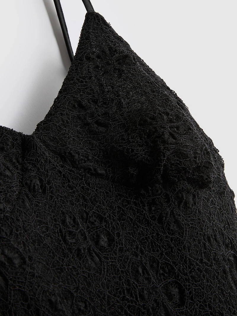 V-Neck Lace Maxi Dress