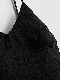 V-Neck Lace Maxi Dress