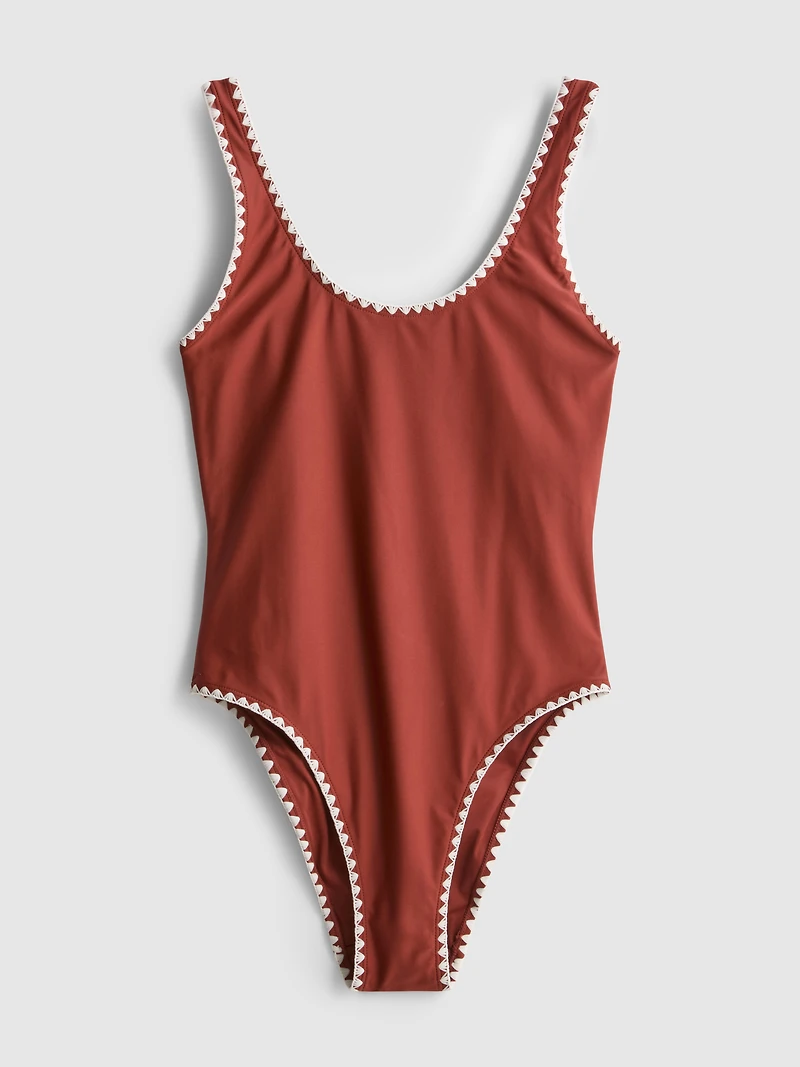 Paula Echevarría Stitch-Detail Swimsuit