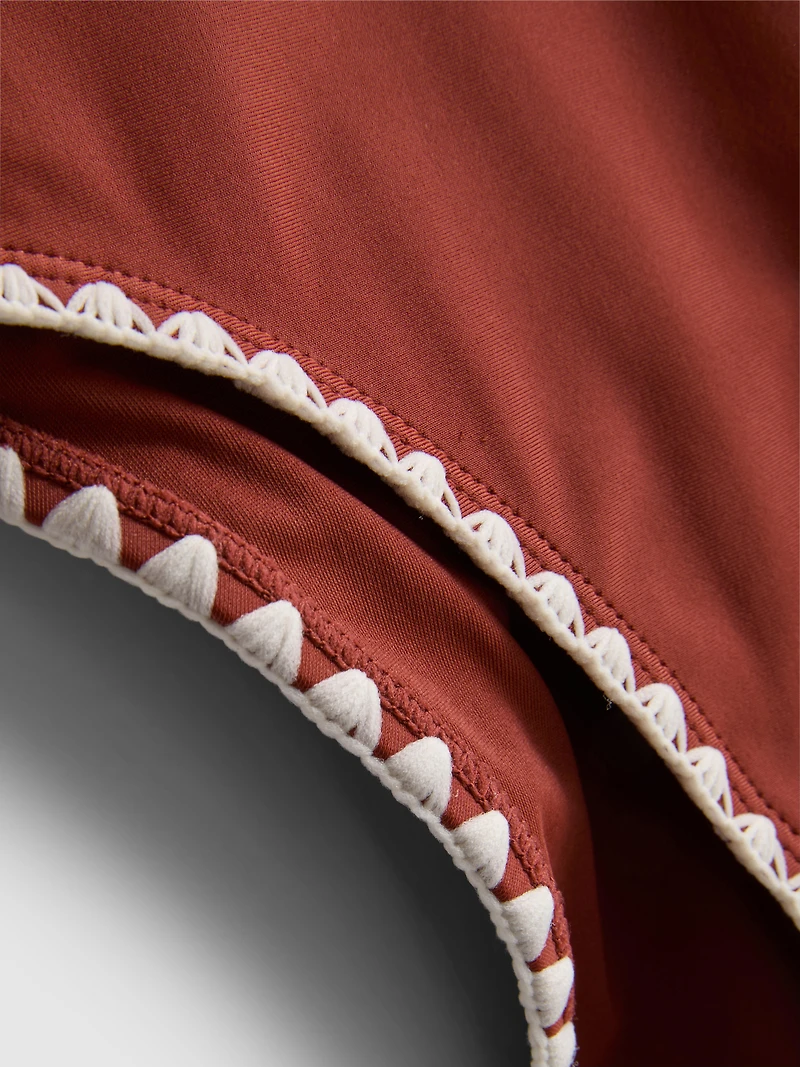 Paula Echevarría Stitch-Detail Swimsuit