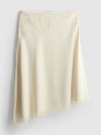 Beaded Asymmetric Midi Skirt